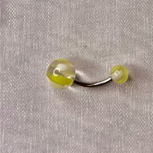 Stylish Silver and Yellow Belly Ring